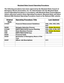 Maryland State Council Operating Procedures