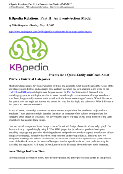 KBpedia Relations, Part II: An Event-Action Model - 05-15-2017