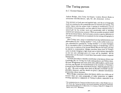The Turing Person [review of Andrew Hodges, Alan Turing: the