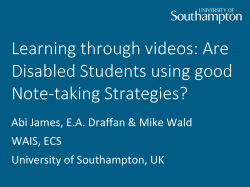 Learning through videos: Are Disabled Students using good Note