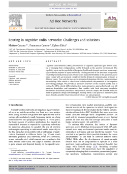 Routing in cognitive radio networks: Challenges and solutions