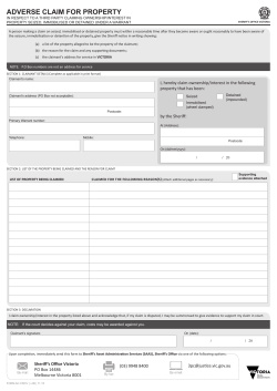 adverse claim for property