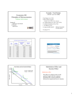Economics 001 Principles of Microeconomics Substitution