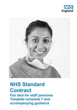 Fair Deal for Staff Pensions Template Schedule 7 and