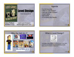 Level Design - Department of Computing Science