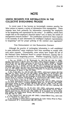 Union Requests for Information in the Collective Bargaining Process