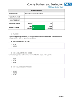 CDD e-Referral Paper Switch Off Progress Report Template