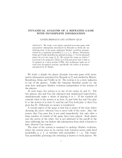 Dynamical analysis of a repeated game with incomplete information