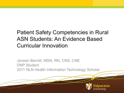 Patient Safety Competencies in Rural ASN Students