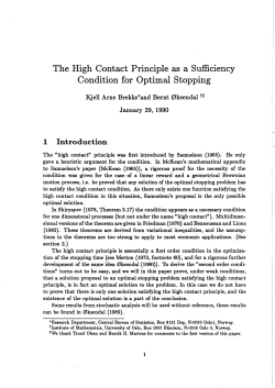 The High Contact Principle as a Sufficiency Condition - UiO
