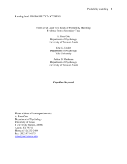 Probability matching 1 Running head