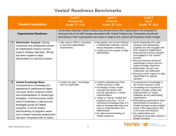 Readiness Benchmarks Vested Foundation