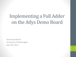 Implementing a Full Adder on the Atlys Demo Board