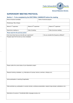 SUPERVISORY MEETING PROTOCOL