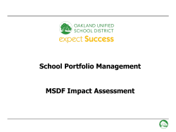 Impact Assessment School Portfolio Management