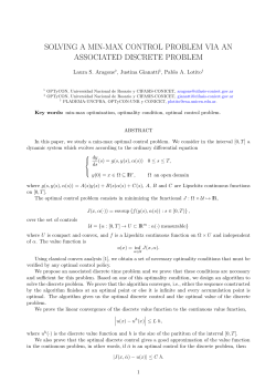 solving a min-max control problem via an associated discrete