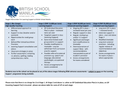 Stage 1 (No charge) High Quality Teaching Stage 2 (PHP 15,000