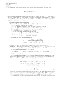 FDPE Microeconomics 3 Spring 2017 Pauli Murto TA: Tsz