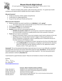 2016-17 Forensics Welcome Letter, Categories, and Permission