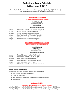 Preliminary Round Schedule Friday, June 9, 2017