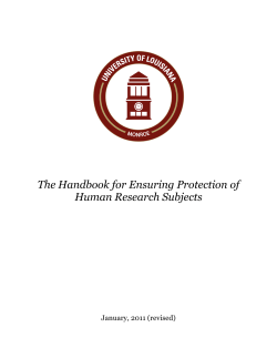 The Handbook for Ensuring Protection of Human Research Subjects
