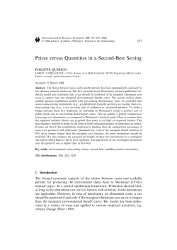 Prices versus Quantities in a Second-Best Setting