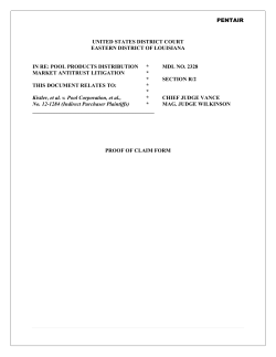 POOL PRODUCTS - Court Approved Proof of Claim Form (IPP