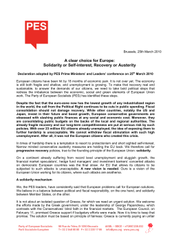 Solidarity or Self-interest, Recovery or Austerity