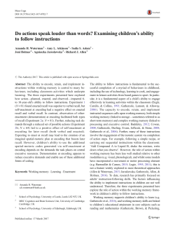 Do actions speak louder than words? Examining children`s ability to