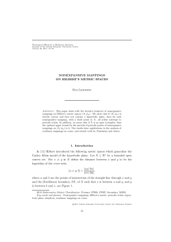 NONEXPANSIVE MAPPINGS ON HILBERT`S METRIC SPACES Bas