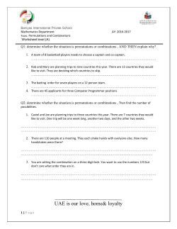 Permutations and Combinations - baniyas international private school