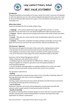 Long Lawford Primary School BEST VALUE STATEMENT