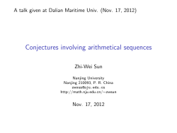 Conjectures involving arithmetical sequences