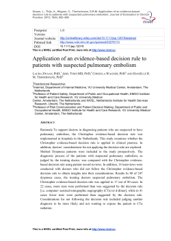Application of an evidence-based decision rule to patients