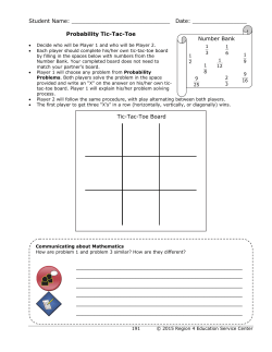Date: Number Bank Probability Tic-Tac-Toe