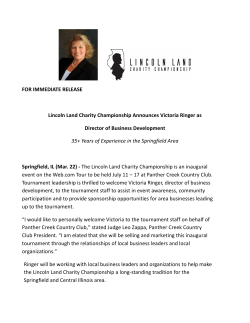 FOR IMMEDIATE RELEASE Lincoln Land Charity Championship