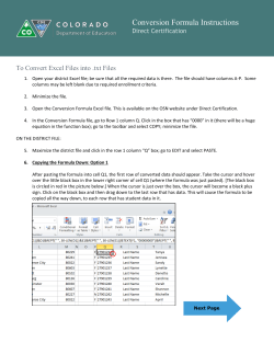 Conversion Formula Instructions