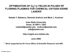 Optimization of O 2 (1-delta ) Yields in Pulsed