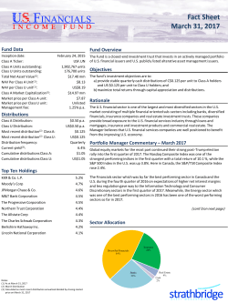 Fact Sheet September 30, 2016 - Strathbridge Asset Management
