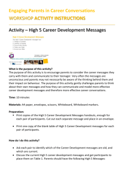 EPiCC Activity - High 5 Career Development Messages