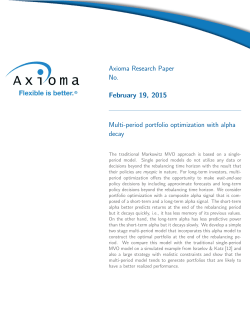 Axioma Research Paper No. February 19, 2015 Multi