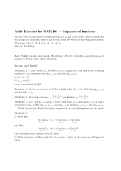 Ark6: Exercises for MAT2400 &mdash; Sequences of functions lim sup and