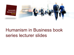 A Palgrave Macmillan Publication from the Humanism in Business