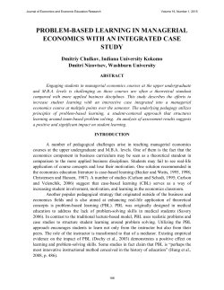 problem-based learning in managerial economics with an integrated