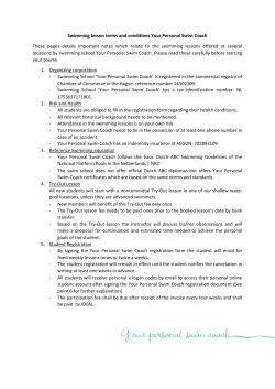 Swimming lesson terms and conditions Your Personal Swim Coach