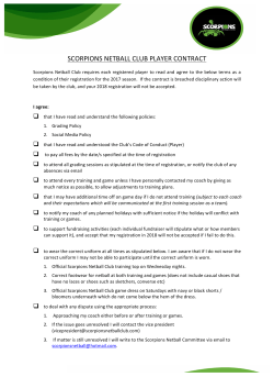 Player Contract 2017 - Scorpions Netball Club