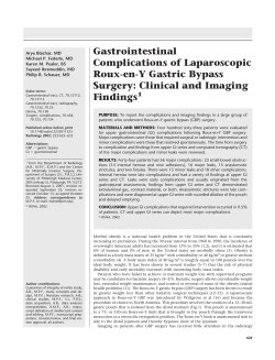Gastrointestinal Complications of Laparoscopic Roux-en