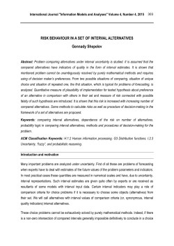 Risk Behaviour in a Set of Interval Alternatives