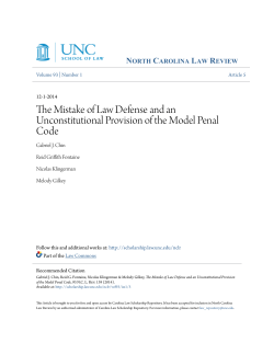 The Mistake of Law Defense and an Unconstitutional Provision of