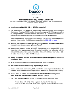 ICD-10 Provider Frequently Asked Questions